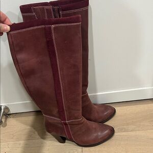 Hush Puppies Maroon Heeled Boots